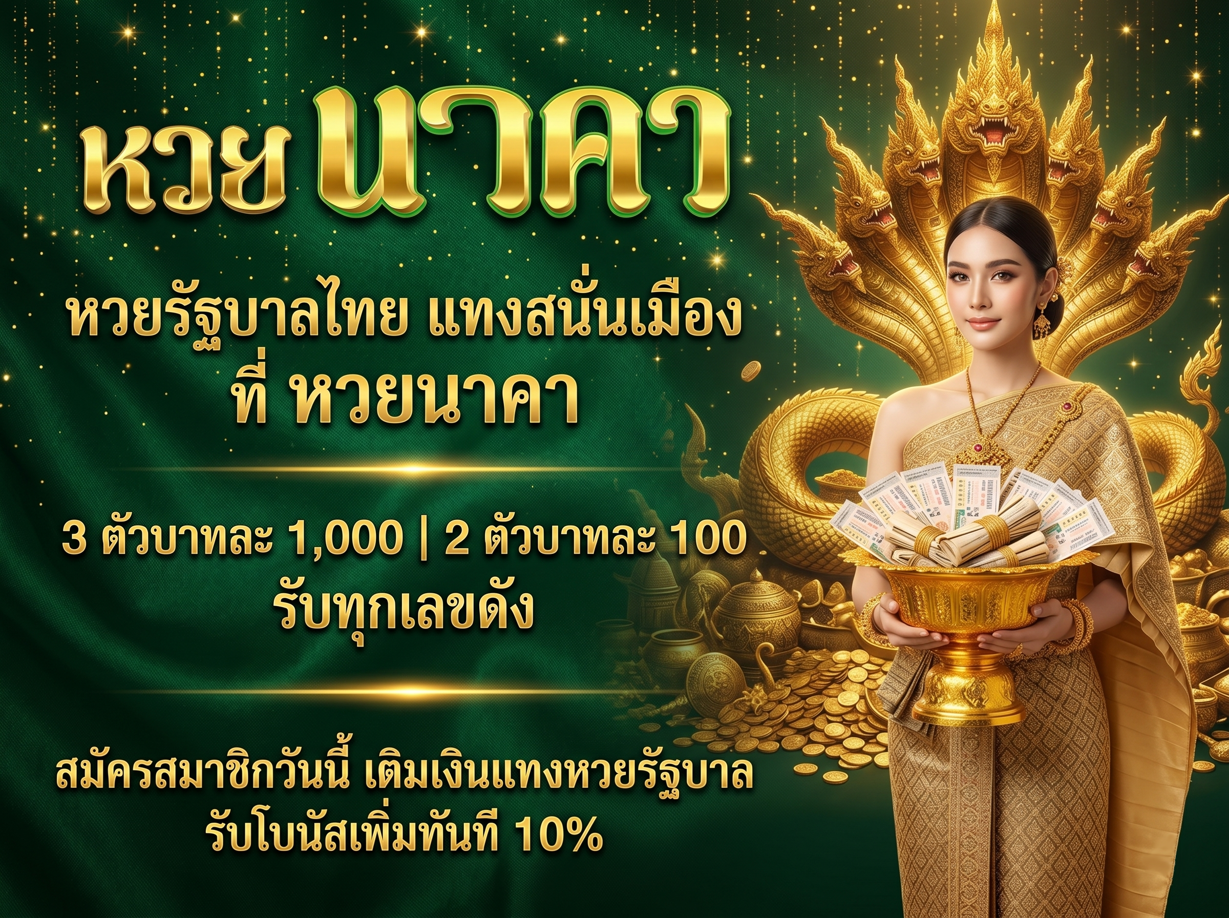 หวยรัฐบาลไทย เว็บหวยนาคา แทงหวยออนไลน์จ่ายจริง บาทละ 1000